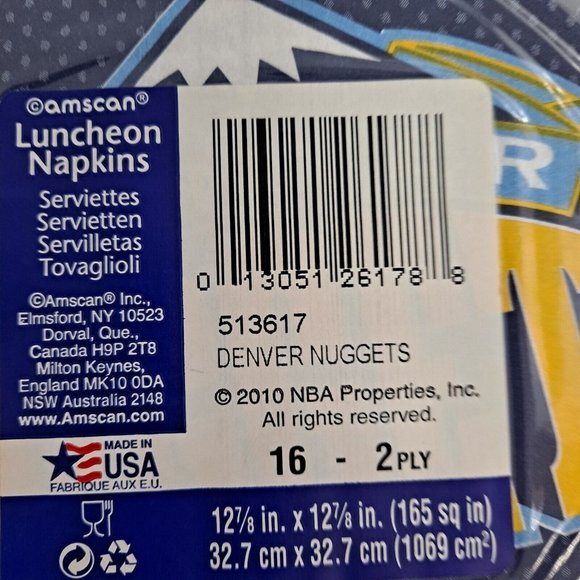 NBA Denver Nuggets Party Napkins Sports Fan 16 Count - Picture 5 of 6